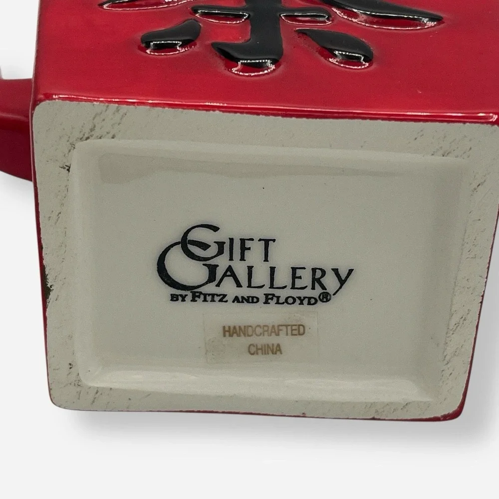 Fitz Floyd Ceramic Red Take Out Chinese Food Box Teapot Tea Buddha‎